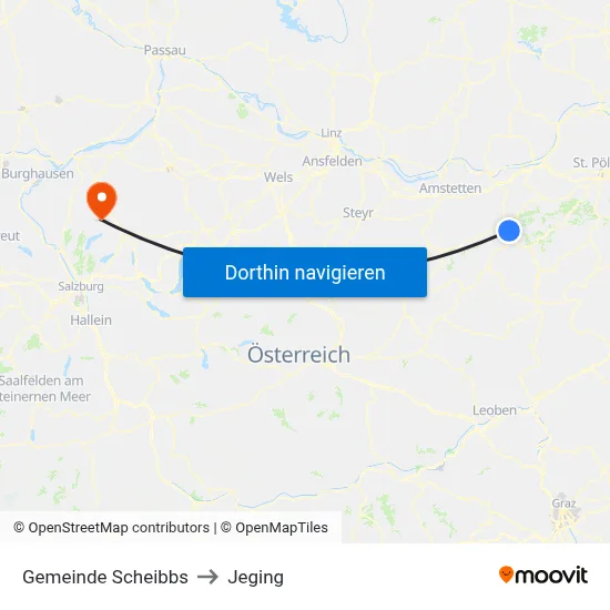 Gemeinde Scheibbs to Jeging map