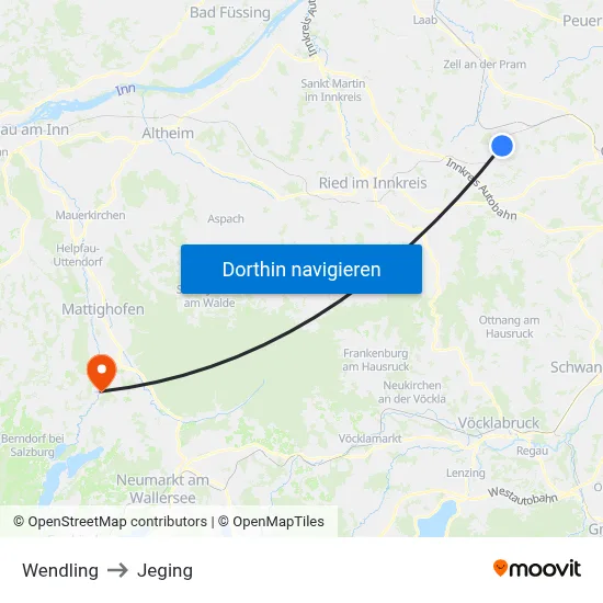 Wendling to Jeging map