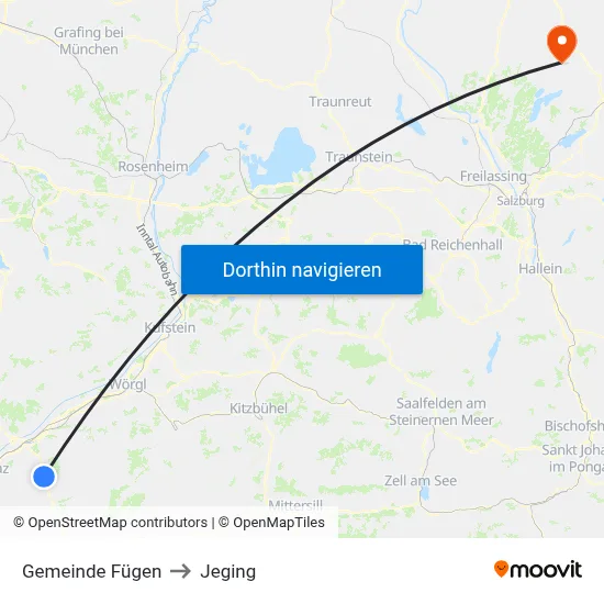 Gemeinde Fügen to Jeging map