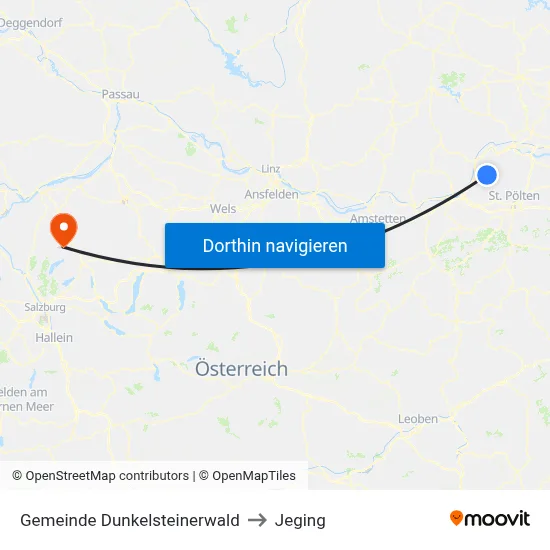 Gemeinde Dunkelsteinerwald to Jeging map
