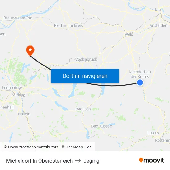 Micheldorf In Oberösterreich to Jeging map