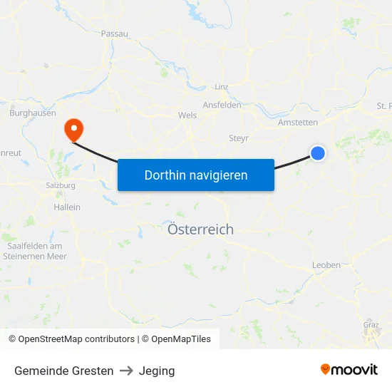 Gemeinde Gresten to Jeging map