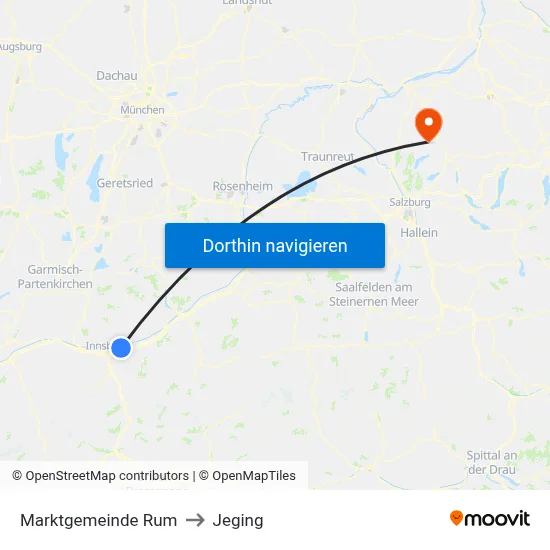 Marktgemeinde Rum to Jeging map