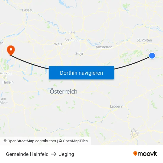 Gemeinde Hainfeld to Jeging map