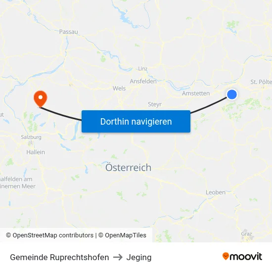Gemeinde Ruprechtshofen to Jeging map