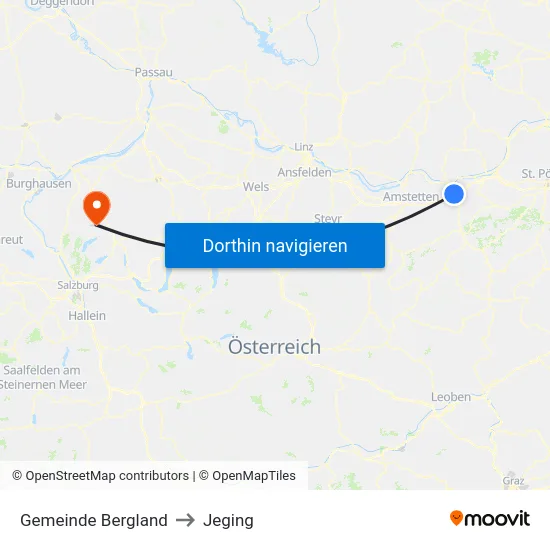 Gemeinde Bergland to Jeging map