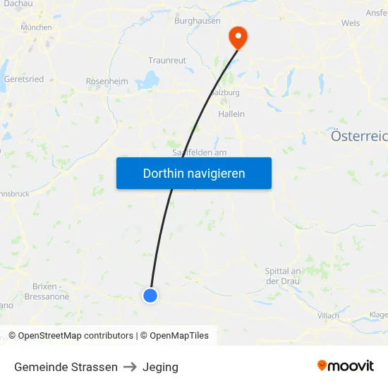 Gemeinde Strassen to Jeging map