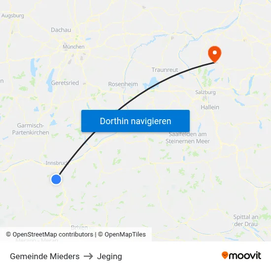 Gemeinde Mieders to Jeging map