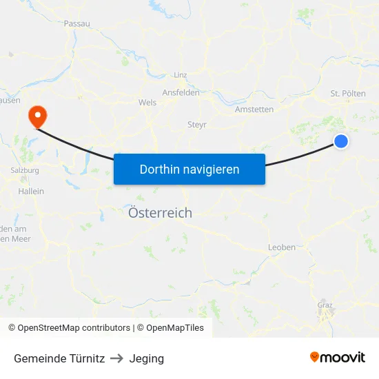 Gemeinde Türnitz to Jeging map