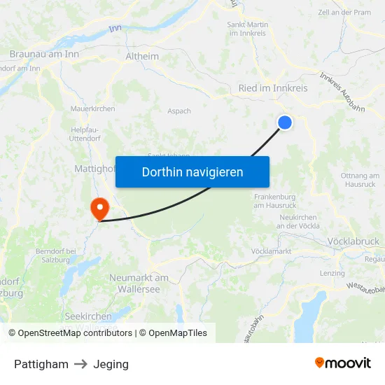 Pattigham to Jeging map