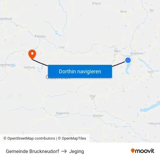 Gemeinde Bruckneudorf to Jeging map