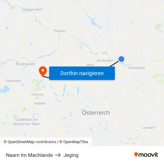 Naarn Im Machlande to Jeging map