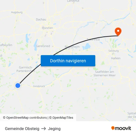 Gemeinde Obsteig to Jeging map