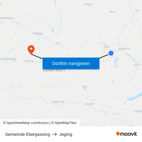 Gemeinde Ebergassing to Jeging map
