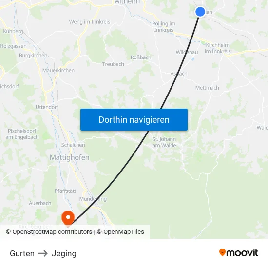 Gurten to Jeging map