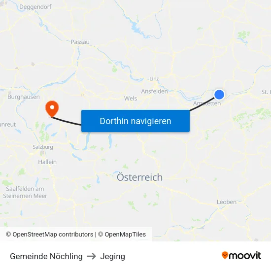 Gemeinde Nöchling to Jeging map