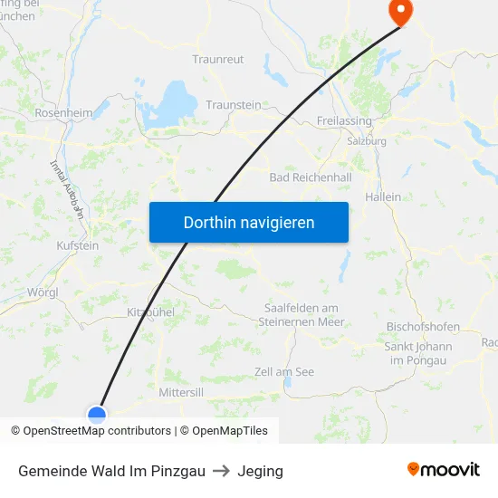 Gemeinde Wald Im Pinzgau to Jeging map