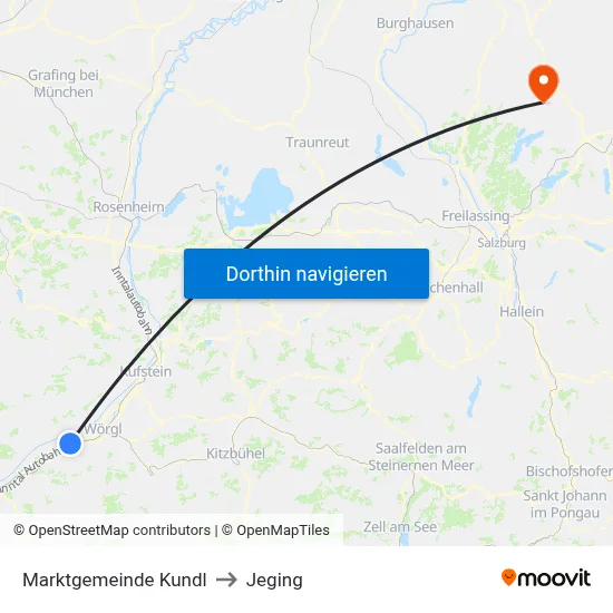 Marktgemeinde Kundl to Jeging map