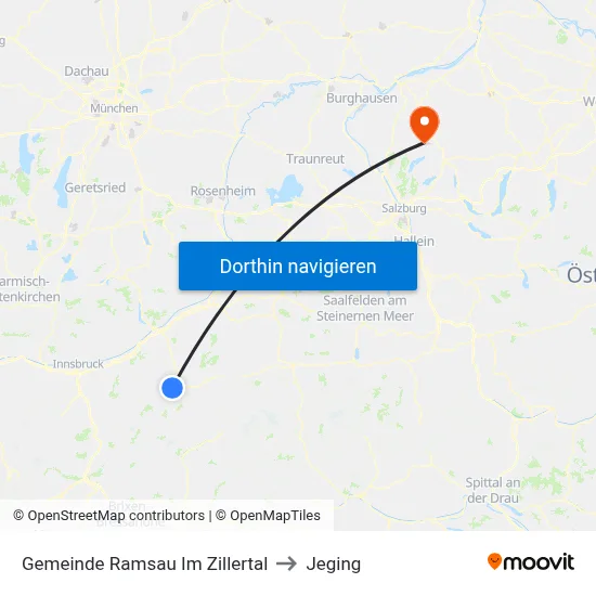 Gemeinde Ramsau Im Zillertal to Jeging map