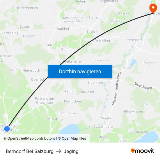 Berndorf Bei Salzburg to Jeging map