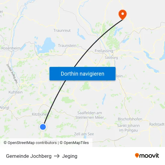 Gemeinde Jochberg to Jeging map