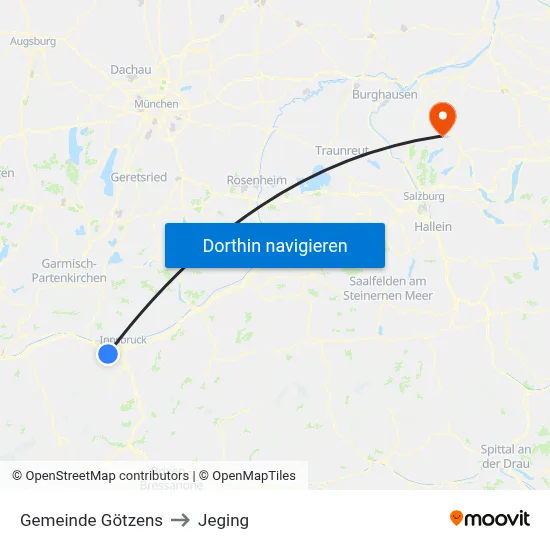 Gemeinde Götzens to Jeging map