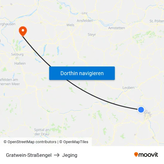 Gratwein-Straßengel to Jeging map