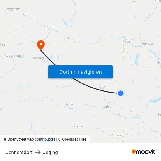 Jennersdorf to Jeging map