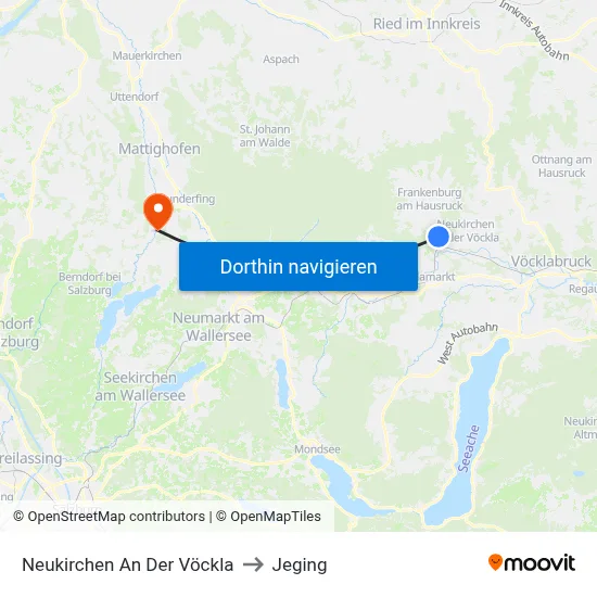 Neukirchen An Der Vöckla to Jeging map