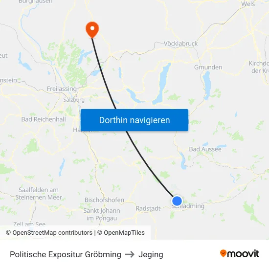 Politische Expositur Gröbming to Jeging map