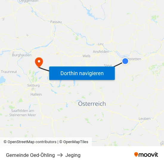 Gemeinde Oed-Öhling to Jeging map