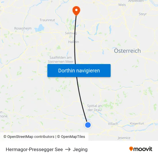 Hermagor-Pressegger See to Jeging map