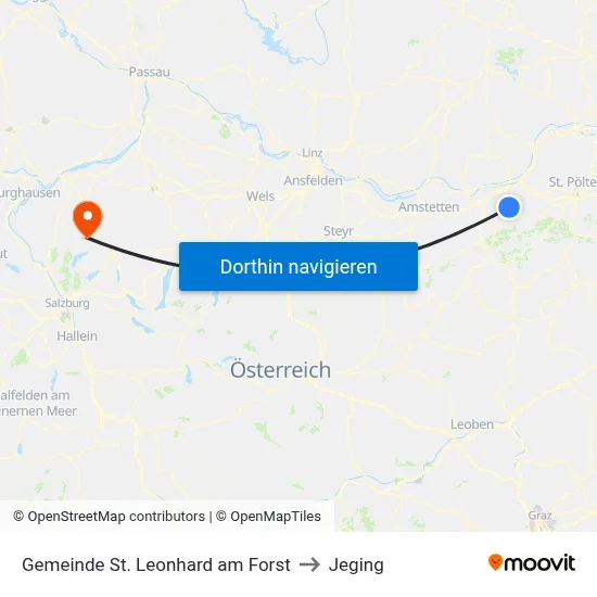 Gemeinde St. Leonhard am Forst to Jeging map