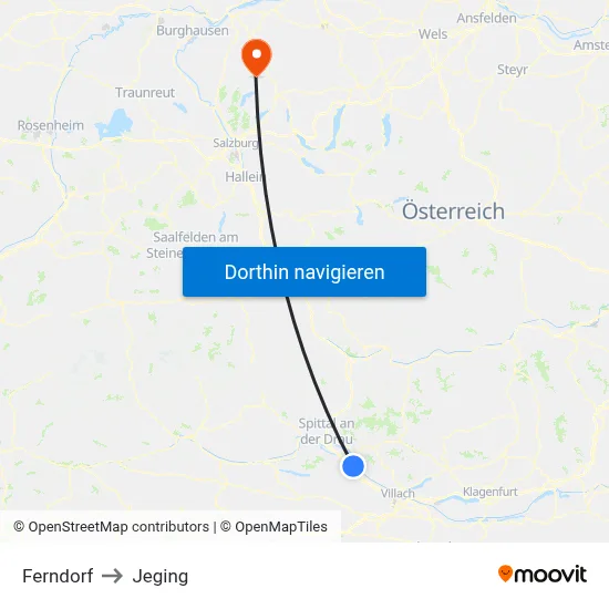 Ferndorf to Jeging map