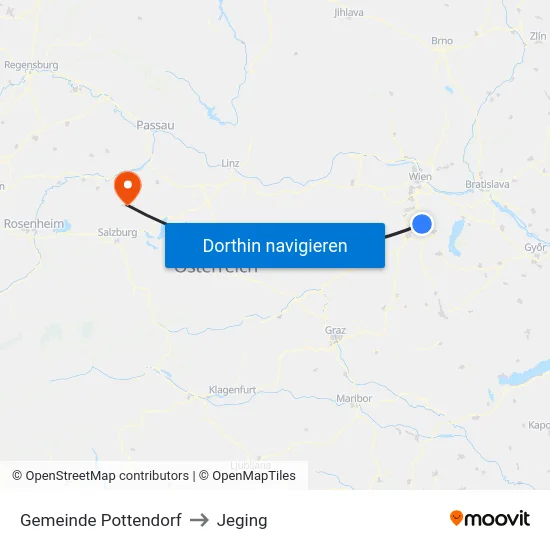 Gemeinde Pottendorf to Jeging map