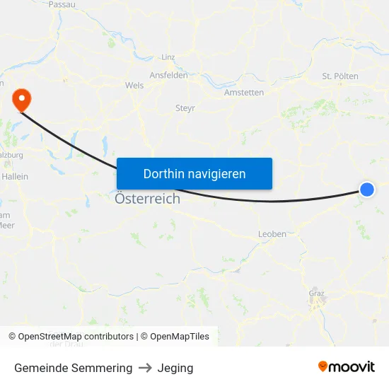 Gemeinde Semmering to Jeging map
