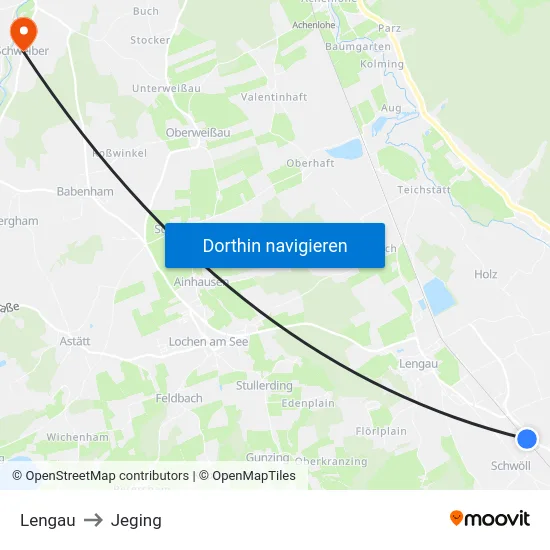 Lengau to Jeging map