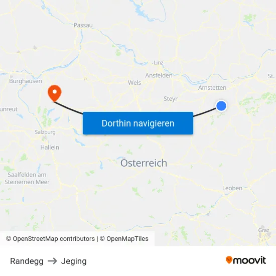 Randegg to Jeging map
