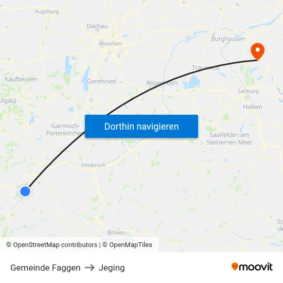 Gemeinde Faggen to Jeging map