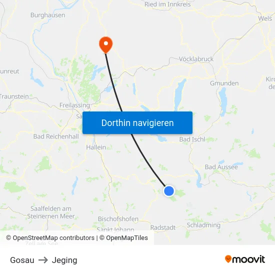 Gosau to Jeging map