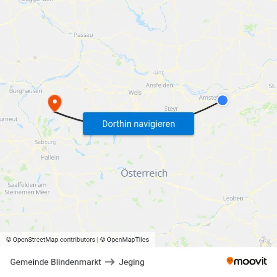 Gemeinde Blindenmarkt to Jeging map