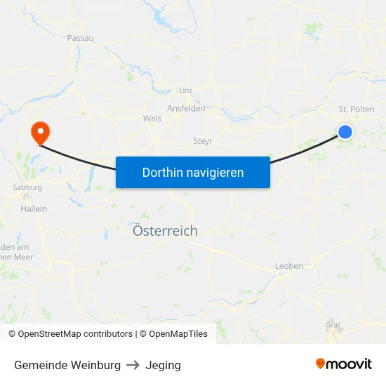 Gemeinde Weinburg to Jeging map