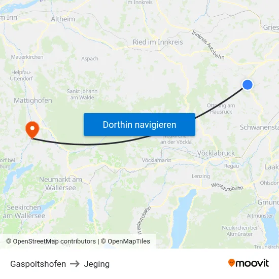 Gaspoltshofen to Jeging map