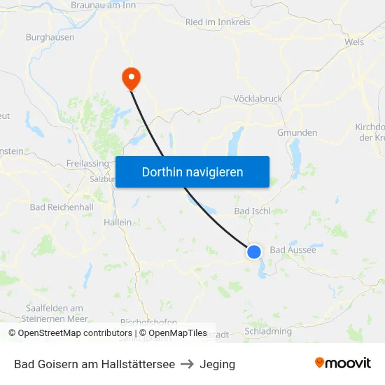 Bad Goisern am Hallstättersee to Jeging map