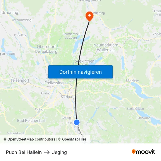 Puch Bei Hallein to Jeging map