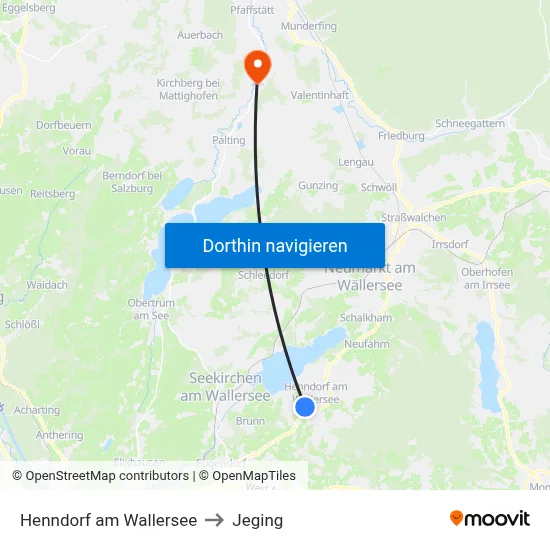 Henndorf am Wallersee to Jeging map