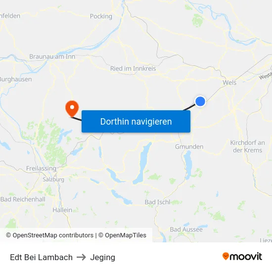 Edt Bei Lambach to Jeging map