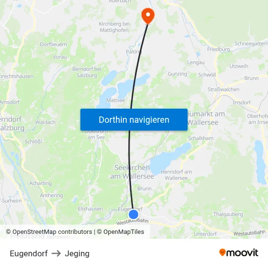Eugendorf to Jeging map