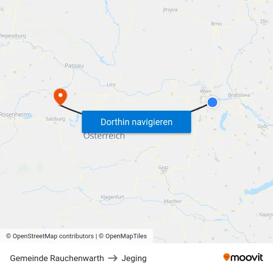 Gemeinde Rauchenwarth to Jeging map