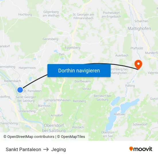 Sankt Pantaleon to Jeging map